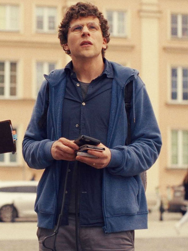 A Real Pain 2024 Jesse Eisenberg Blue Hoodie