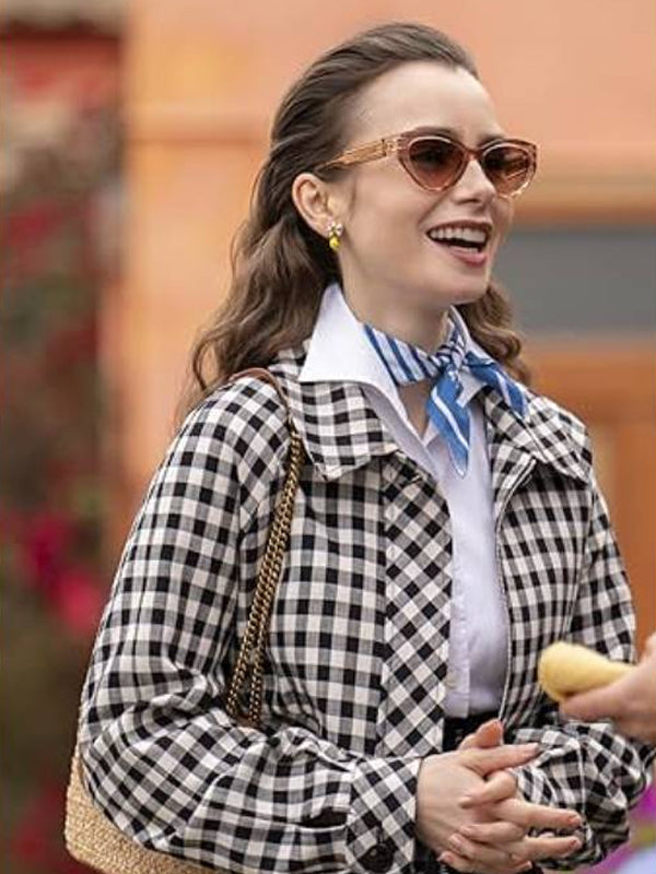 Emily In Paris S04 Lily Collins Plaid Jacket