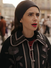 Emily In Paris S04 Lily Collins Floral Cape Coat