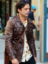 A Different Man Sebastian Stan Brown Leather Jacket