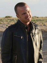 Aaron Paul Breaking Bad Black Leather Jacket