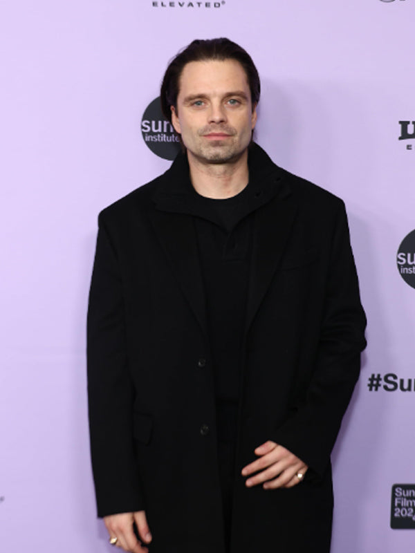 A Different Man Sebastian Stan Black Trench Coat