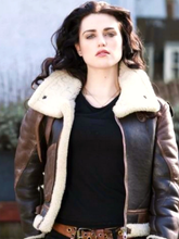 Katie McGrath Shearling Brown Jacket