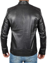 Men’s Black Cafe Racer Leather Jacket