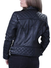 Stylish Women's Black Quilted And Padded Biker Jacket