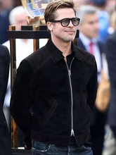 Brad Pitt F1 2025 Black Suede Jacket