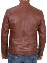 Men’s Brown Leather Cafe Racer Jacket