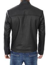 Men's Black Cowhide Leather Motorcycle Jacket