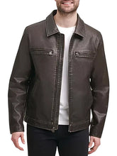 Cowhide Leather Jacket In Dark Brown