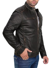 Declan Dark Brown Leather Vintage Jacket