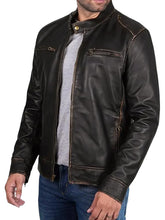 Declan Dark Brown Leather Vintage Jacket