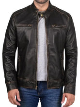 Declan Dark Brown Leather Vintage Jacket