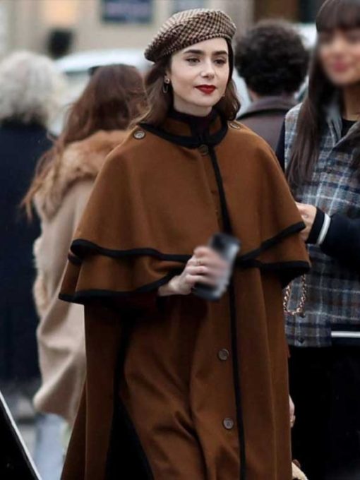 Lily Collins Emily in Paris S04 Cape Coat