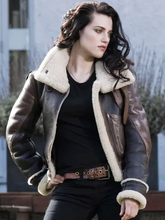 Katie McGrath Shearling Brown Jacket