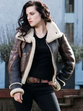 Katie McGrath Shearling Brown Jacket