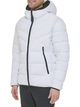 Men’s White Puffer Hooded Jacket