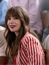 Emily In Paris S04 Emily Cooper Red & White Striped Blazer