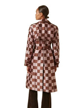 Emily In Paris S04 Lily Collins Pink Brown Checkered Trench Coat