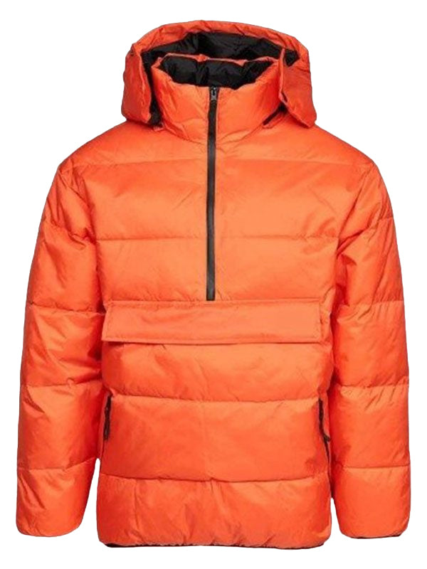 Orange Puffer Hooded Jacket