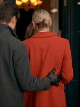 Rachel Skarsten The Christmas Charade 2024 Red Wool Coat