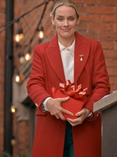 Rachel Skarsten The Christmas Charade 2024 Red Wool Coat