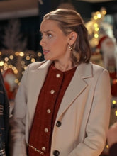 The Christmas Charade 2024 Rachel Skarsten White Trench Coat