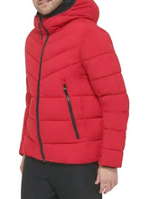 Men’s Red Puffer Hooded Jacket