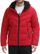 Men’s Red Puffer Hooded Jacket