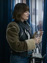 Rosemarie DeWitt Smile 2 Black and Brown Leather Jacket