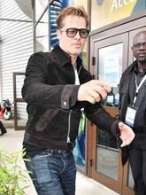 Brad Pitt F1 2025 Black Suede Jacket