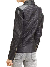 Women's Black Quilted Leather Motorcycle Jacket