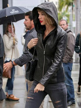 Taylor Swift Hooded Leather Jacket