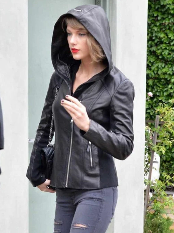 Taylor Swift Hooded Leather Jacket