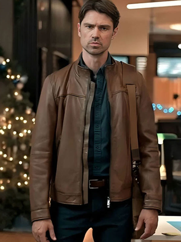 The Christmas Charade 2024 Corey Sevier Leather Jacket