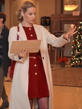 The Christmas Charade 2024 Rachel Skarsten White Trench Coat