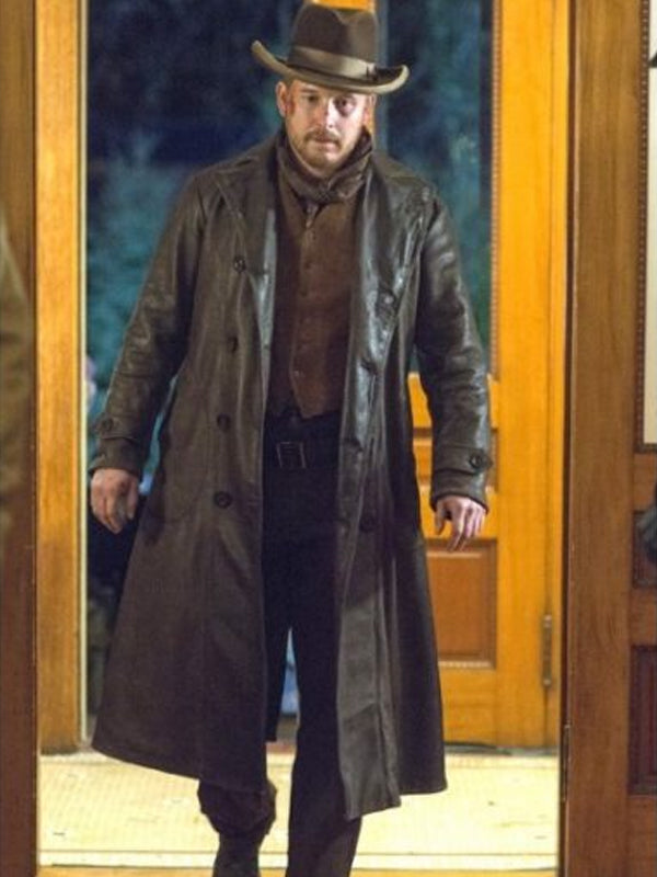 Yellowstone Rip Wheeler Black Leather Long Coat